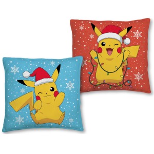 Poduszka dziecięca 40x40 Pokemon Pikachu Mikołaj