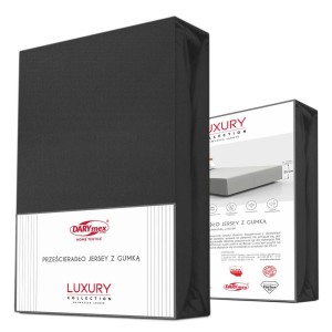 Prześcieradło jersey z elastanem z gumką 180x200 kolor czarny