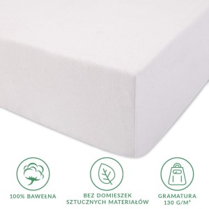 Prześcieradło jersey z gumką 120x200 kolor Biały