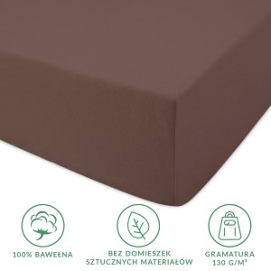 Prześcieradło jersey z gumką 180x200 kolor Czekolada