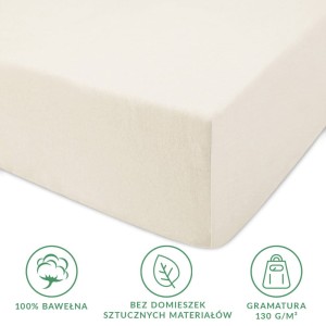 Prześcieradło jersey z gumką 200x220 kolor Ecru