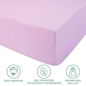 Prześcieradło jersey z gumką 90x200 kolor Wrzos