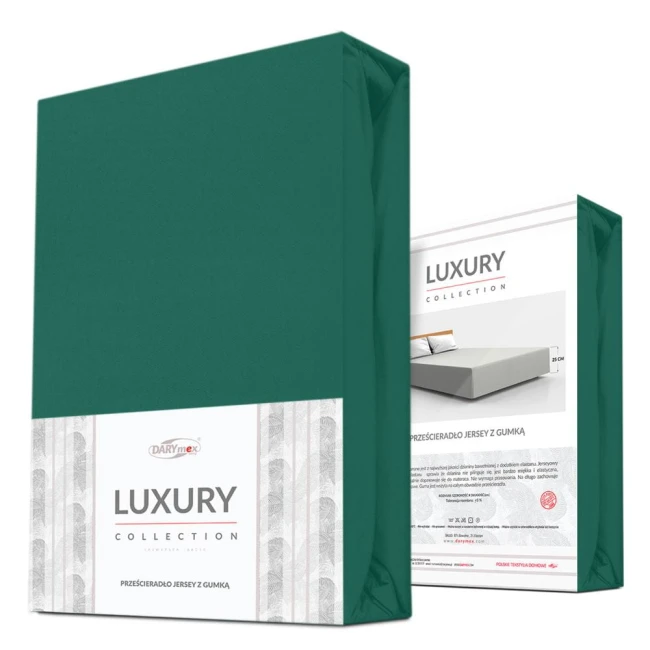  Bardzo wytrzymałe ekskluzywne eleganckie zielone prześcieradło jersey 160x200 cm z elastanem z gumką 