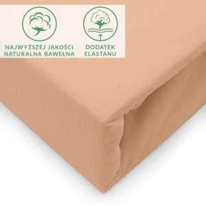 Prześcieradło jersey z elastanem z gumką 200x220 kolor róż
