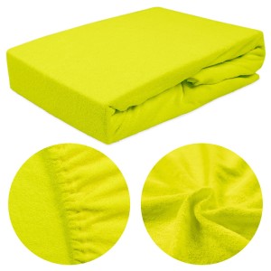 Prześcieradło frotte z gumką 60x120 kolor limonka