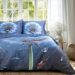 Pościel satyna bawełniana 160x200 Satynlove Premium granatowa z dmuchawcem