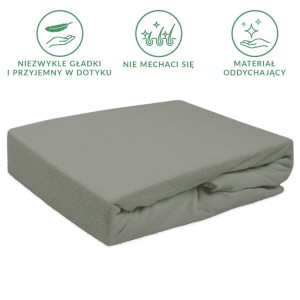 Prześcieradło frotte z gumką 200x220 kolor szary PREMIUM