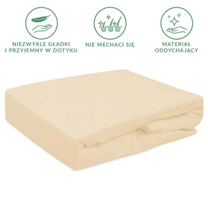 Prześcieradło frotte z gumką 120x200 kolor jasny beż PREMIUM