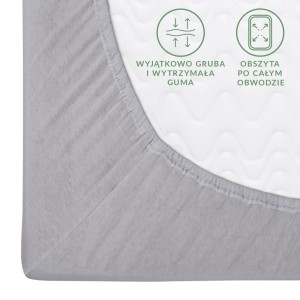 Prześcieradło jersey z gumką 200x220 kolor popiel PREMIUM