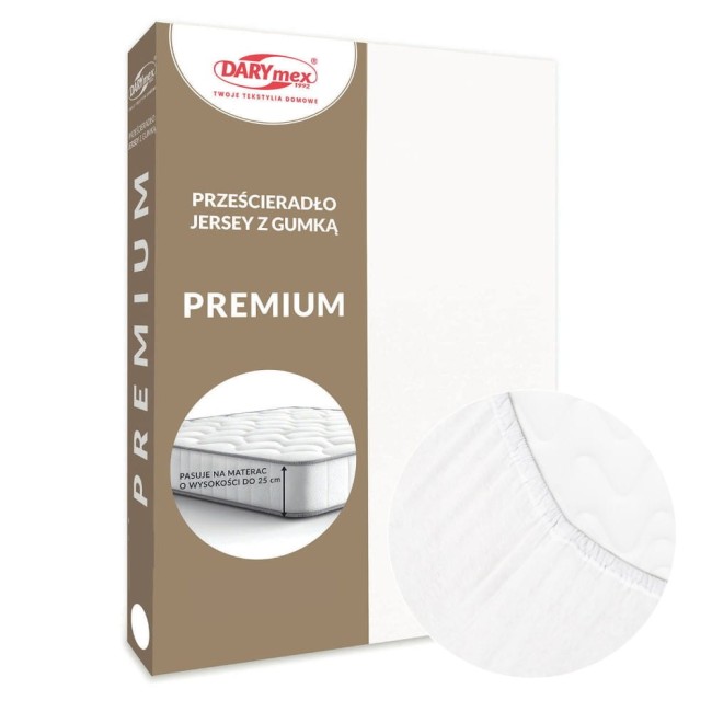  Grube wytrzymałe miękkie bawełniane prześcieradło jersey premium 200x220 w białym kolorze 