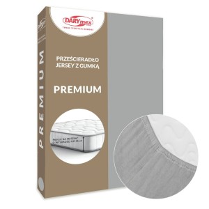 Prześcieradło jersey z gumką 180x200 kolor popiel PREMIUM