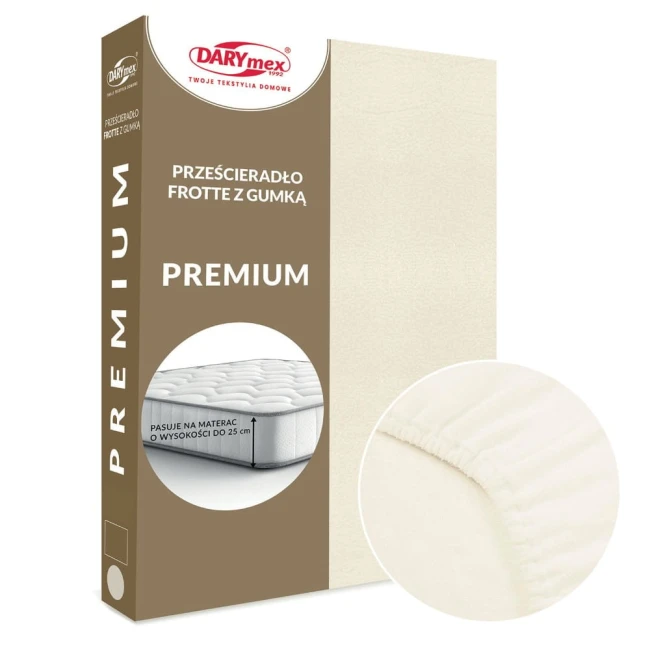  Grube wytrzymałe bawełniane prześcieradło frotte Premium ecru 120x200 cm 