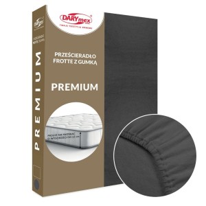 Prześcieradło frotte z gumką 120x200 kolor ciemny szary PREMIUM