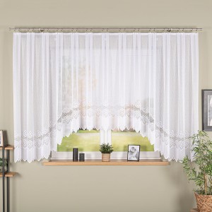 Firana gotowa MODESTA żakardowa, 400x160 cm, biała