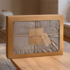 Pościel bawełniana z falbanką 160x200 Stonewashed Exclusive, Smoke Pablica, czerwona