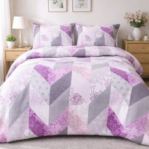 Pościel bawełniana 220x200 Cottonlove Geometryczna różowa 71468/1