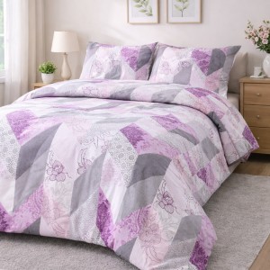 Pościel bawełniana 220x200 Cottonlove Geometryczna różowa 71468/1