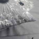 Pościel bawełniana 180x200 Dandelion szara w białe i czarne dmuchawce, Cottonlove