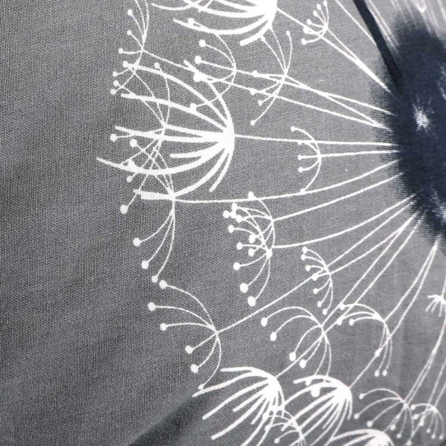 Pościel bawełniana 180x200 Dandelion szara w białe i czarne dmuchawce, Cottonlove