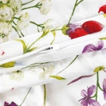 Pościel bawełniana 160x200 Wild Meadow biała w kolorowe kwiaty, Cottonlove