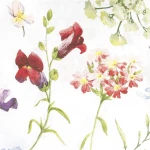Pościel bawełniana 180x200 Wild Meadow biała w kolorowe kwiaty, Cottonlove