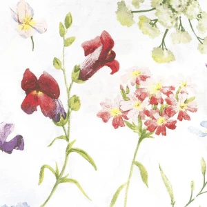 Pościel bawełniana 220x200 Wild Meadow biała w kolorowe kwiaty, Cottonlove