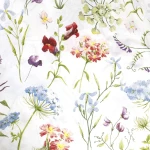 Pościel bawełniana 220x200 Wild Meadow biała w kolorowe kwiaty, Cottonlove