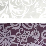 Pościel bawełniana 140x200 Royal Harmony w ornament, fioletowa i szara, Cottonlove