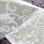 Pościel bawełniana 140x200 Royal Harmony w ornament, fioletowa i szara, Cottonlove