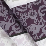 Pościel bawełniana 180x200 Royal Harmony w ornament, fioletowa i szara, Cottonlove