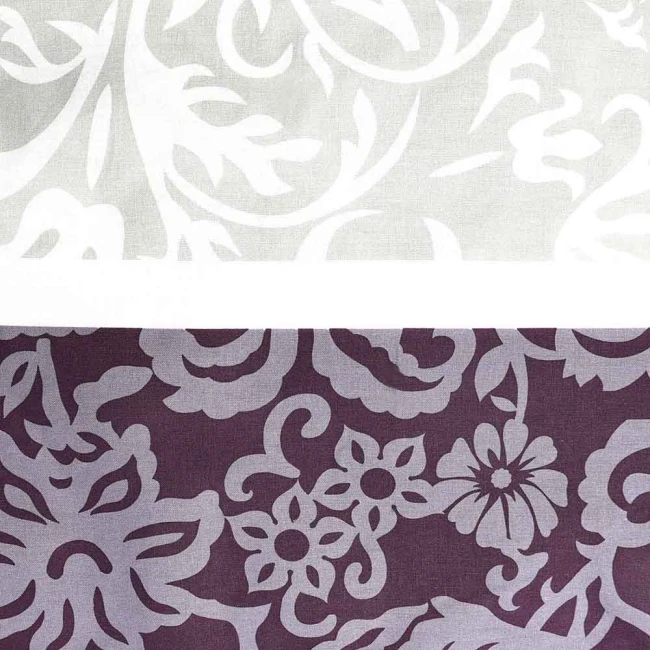 Pościel bawełniana 180x200 Royal Harmony w ornament, fioletowa i szara, Cottonlove