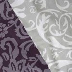 Pościel bawełniana 220x200 Royal Harmony w ornament, fioletowa i szara, Cottonlove