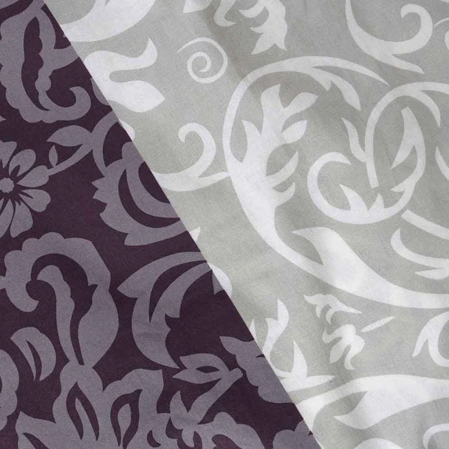 Pościel bawełniana 220x200 Royal Harmony w ornament, fioletowa i szara, Cottonlove