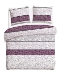 Pościel bawełniana 220x200 Royal Harmony w ornament, fioletowa i szara, Cottonlove