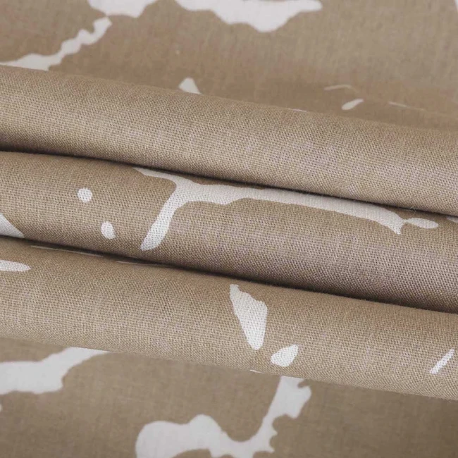Pościel bawełniana 200x220 Mercer Beige beżowa i biała w dekoracyjny wzór, Cottonlove Exclusive