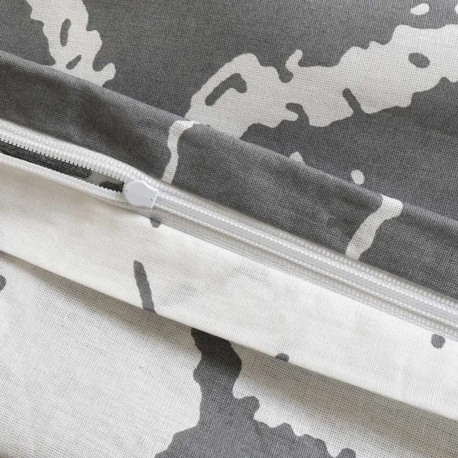 Pościel bawełniana 200x220 Mercer Grey szara i biała w dekoracyjny wzór, Cottonlove Exclusive