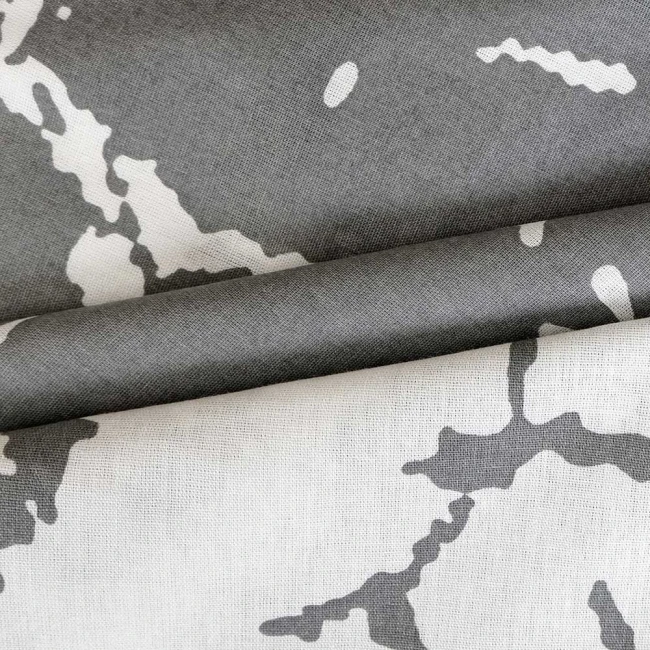 Pościel bawełniana 200x220 Mercer Grey szara i biała w dekoracyjny wzór, Cottonlove Exclusive