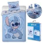 Pościel bawełniana dla dzieci 100x135 Lilo & Stitch, niebieska, dla chłopca