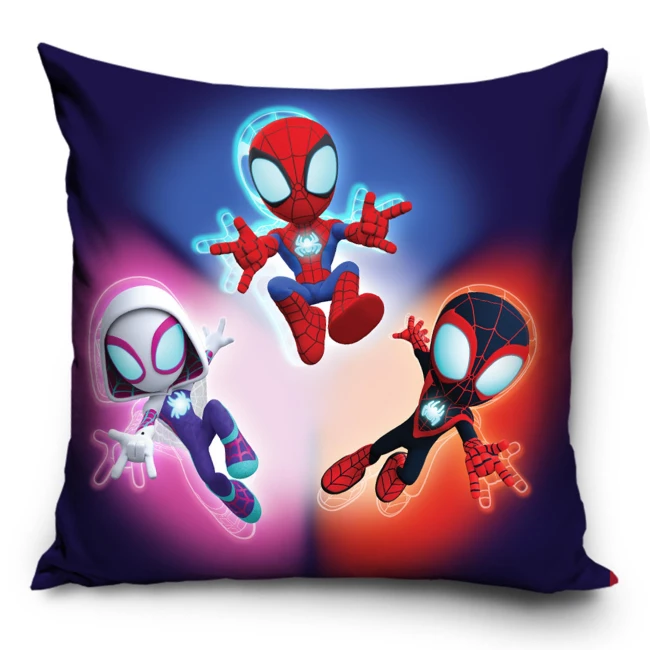 Granatowa dwustronna poszewka Spider-Man z neonowymi grafikami bohaterów 
