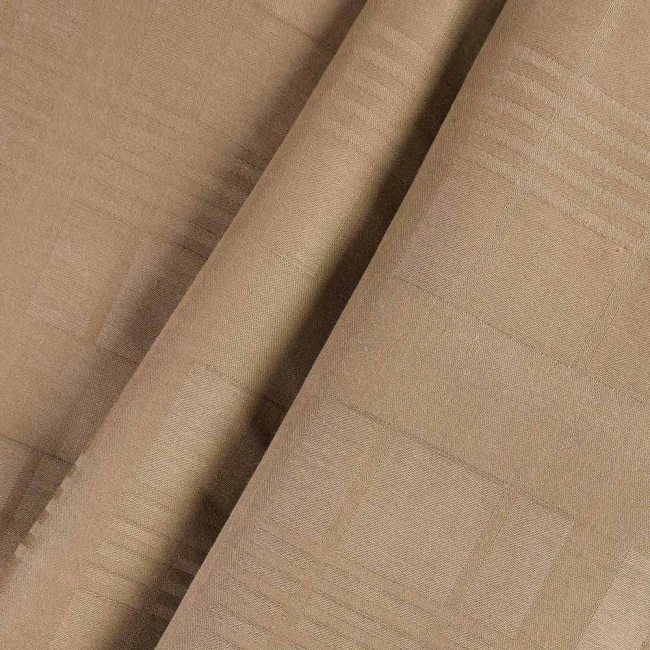Pościel satyna bawełniana 140x200 Exclusive Marsela Light Brown, brązowa w kratkę