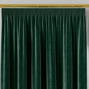 VELVI Zasłona gotowa na taśmie, szerokość 140 x wysokość 260cm, kolor 012 szmaragdowy zielony 