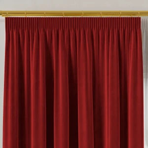 VELVI Zasłona gotowa na taśmie, szerokość 140 x wysokość 260cm, kolor 043 czerwony 