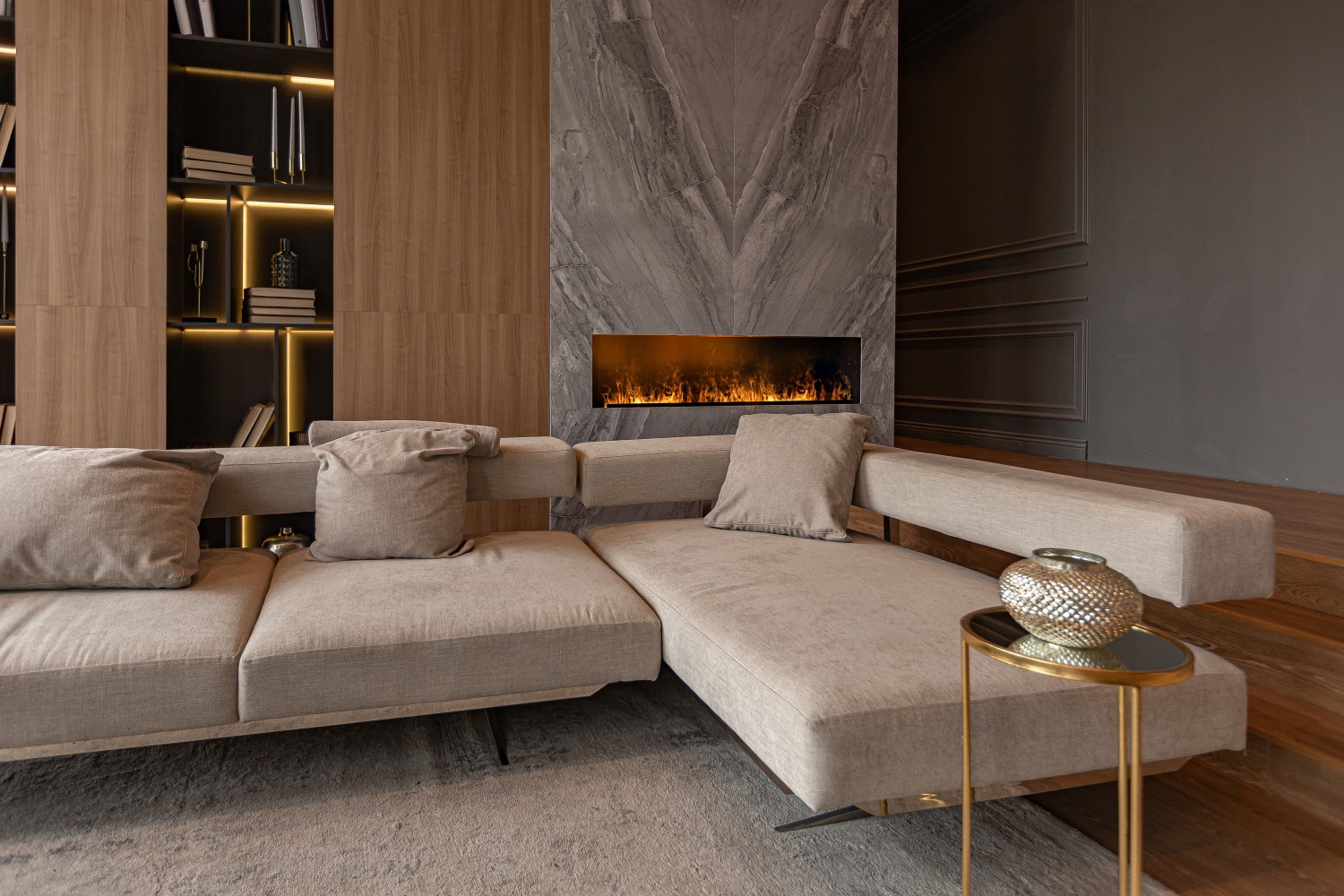 szaro brazowy salon