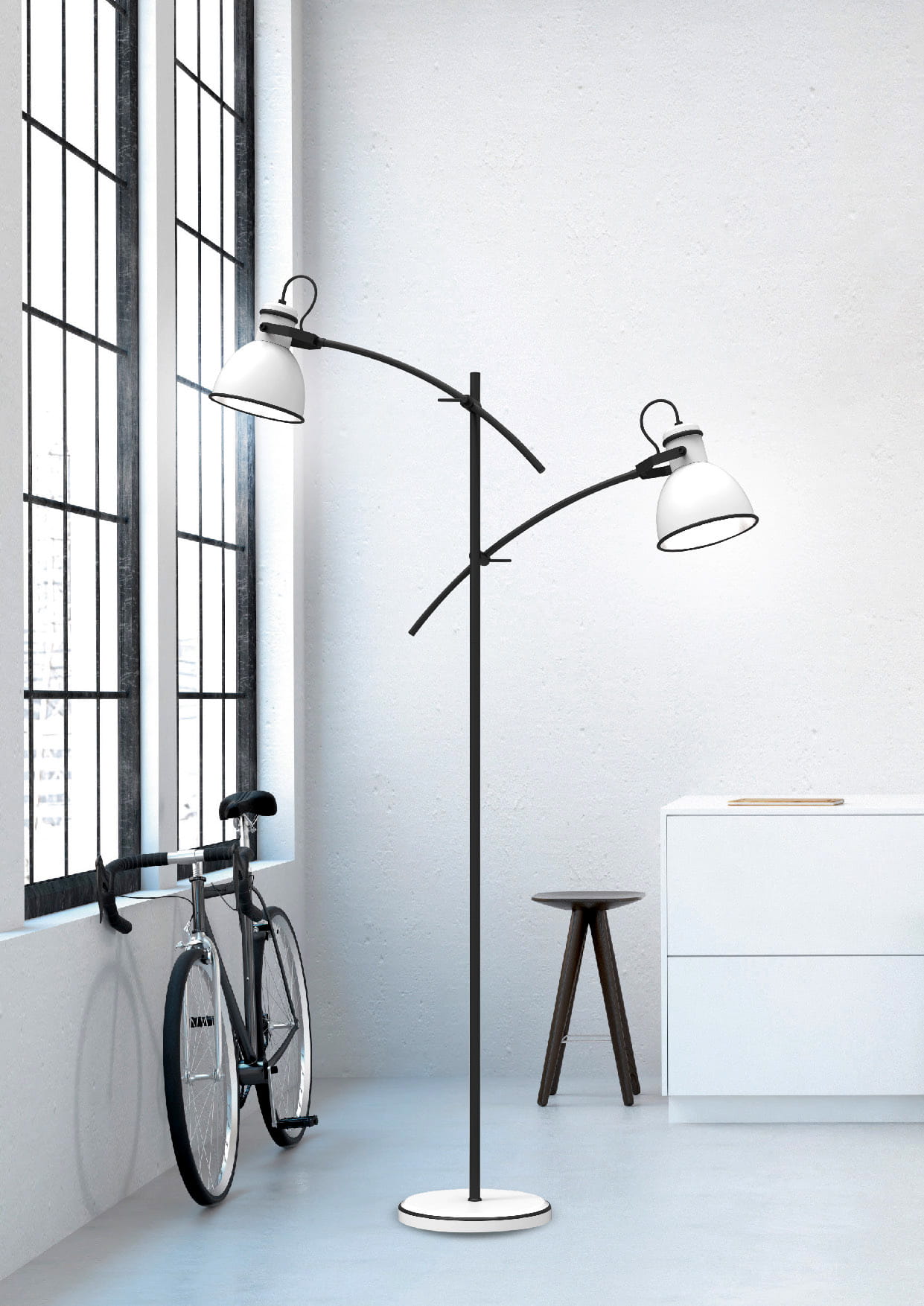 Lampa podłogowa Zumba Biały Czarny, Candellux