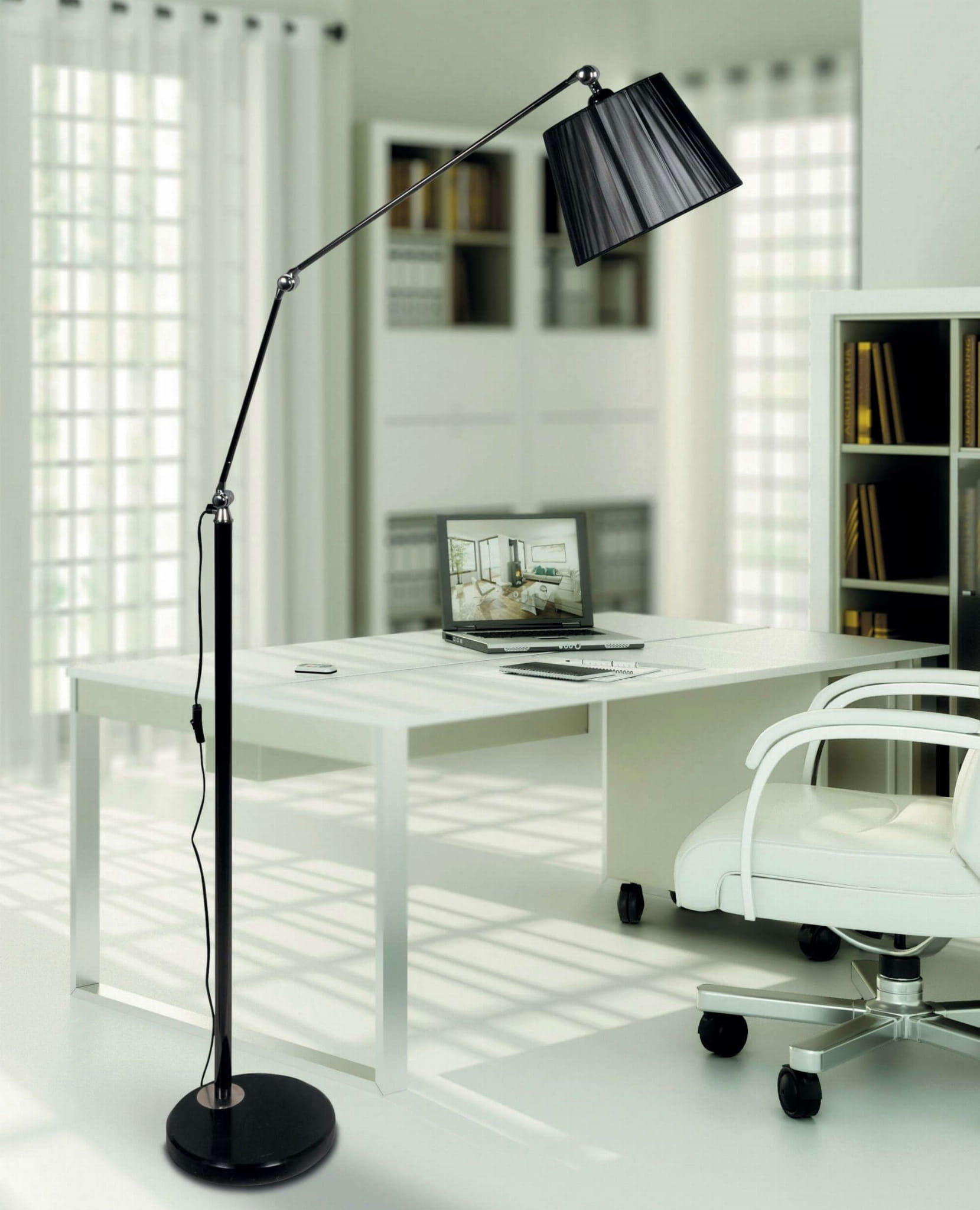 Lampa stojąca podłogowa czarna prizze, Lumina Deco