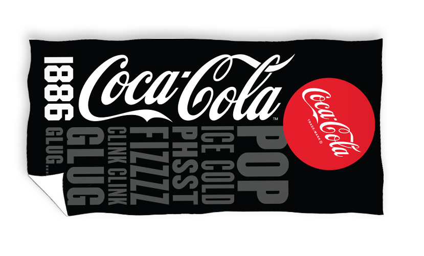Ręcznik plażowy 70x140 Coca Cola black , Carbotex