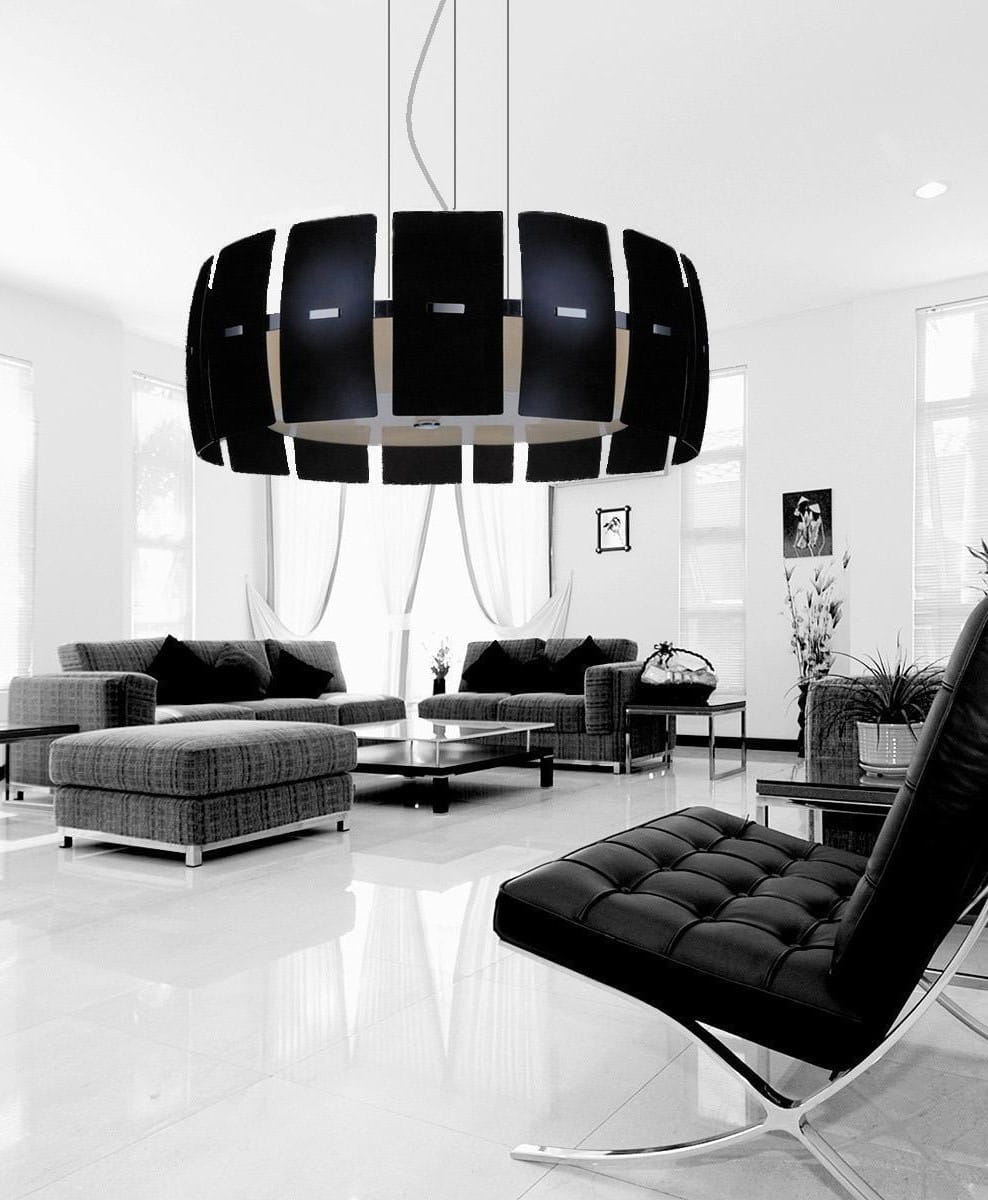 Lampa wisząca czarna optimatic w4, Lumina Deco